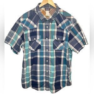 Patagonia Mens Three Trees Shirt Size XXL Organic Cotton  Blue Plaid